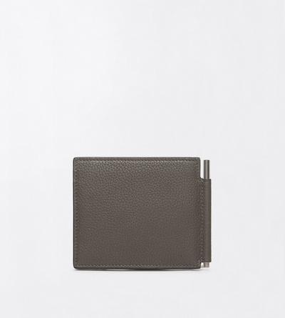 TOM FORD LEATHER SMOKE GREY GRAIN LEATHER MONEY CLIP WALLET&nbsp;