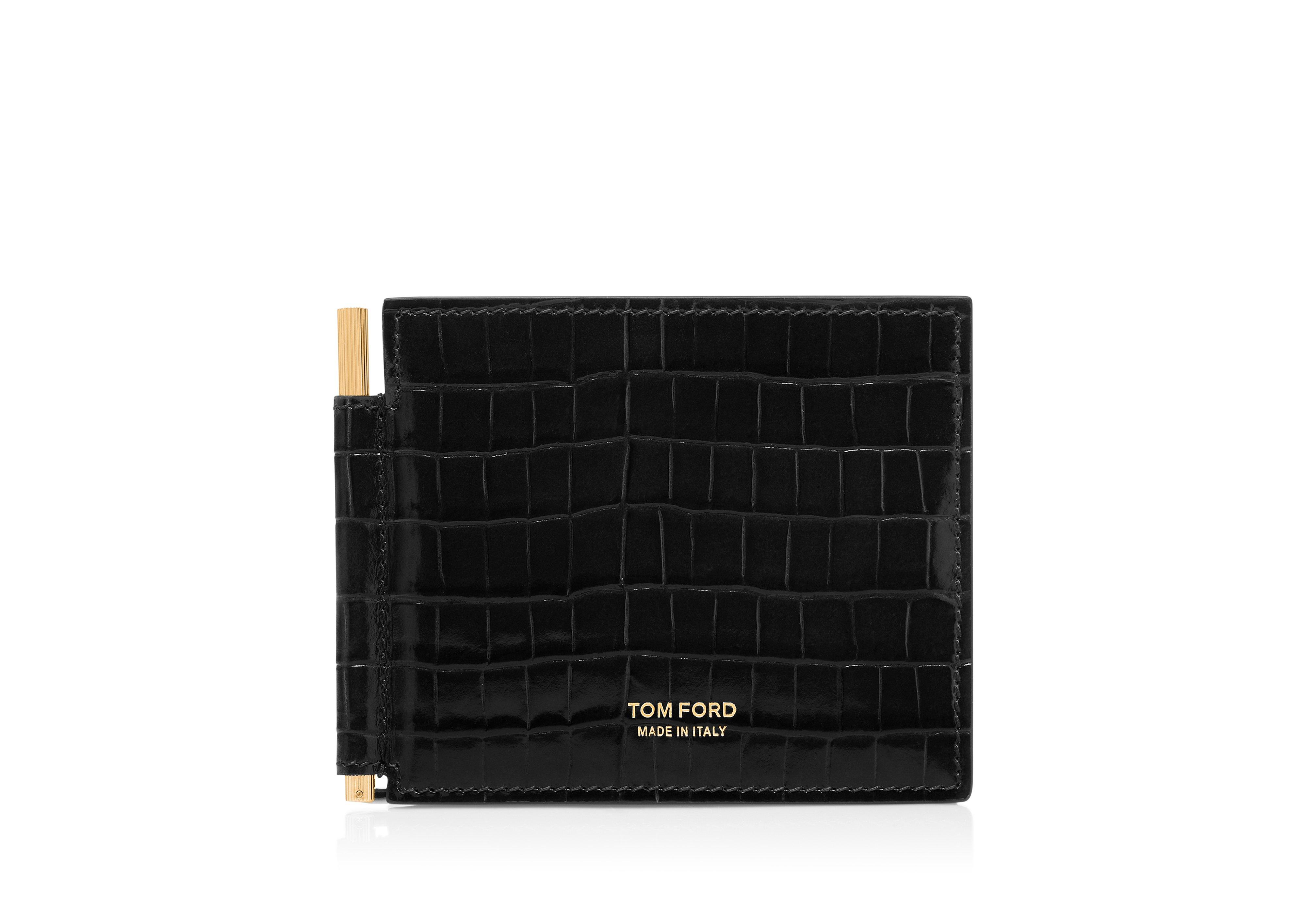 Tom Ford Crocodile-Embossed Patent Leather Wallet - Blue