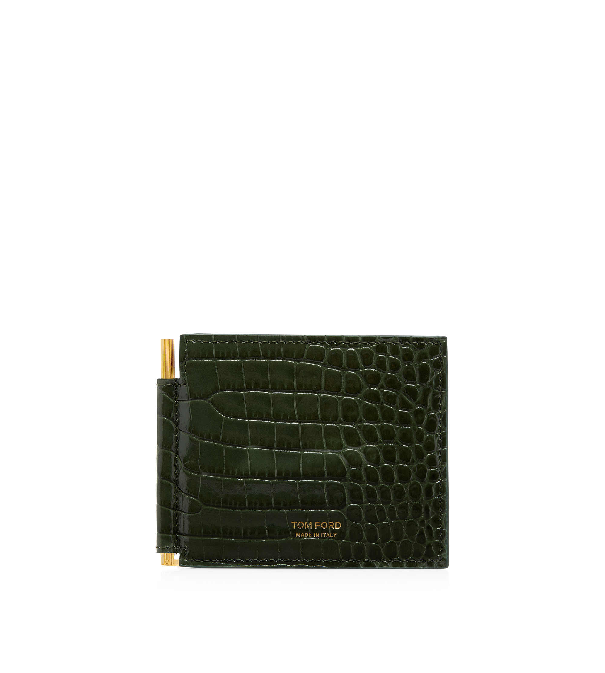 Crocodile Tom Ford T Fold Card Holder PRINTED CROC MONEY CLIP