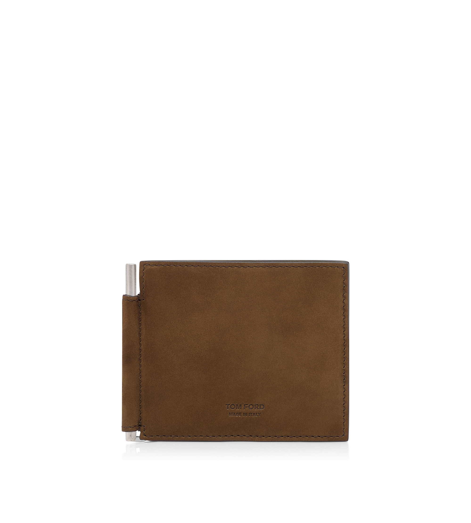 NUBUCK T LINE MONEY CLIP WALLET