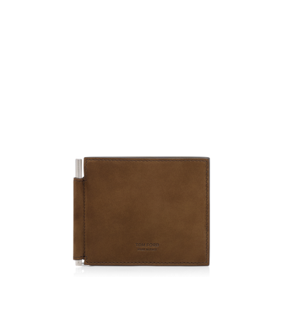NUBUCK T LINE MONEY CLIP WALLET image number 0