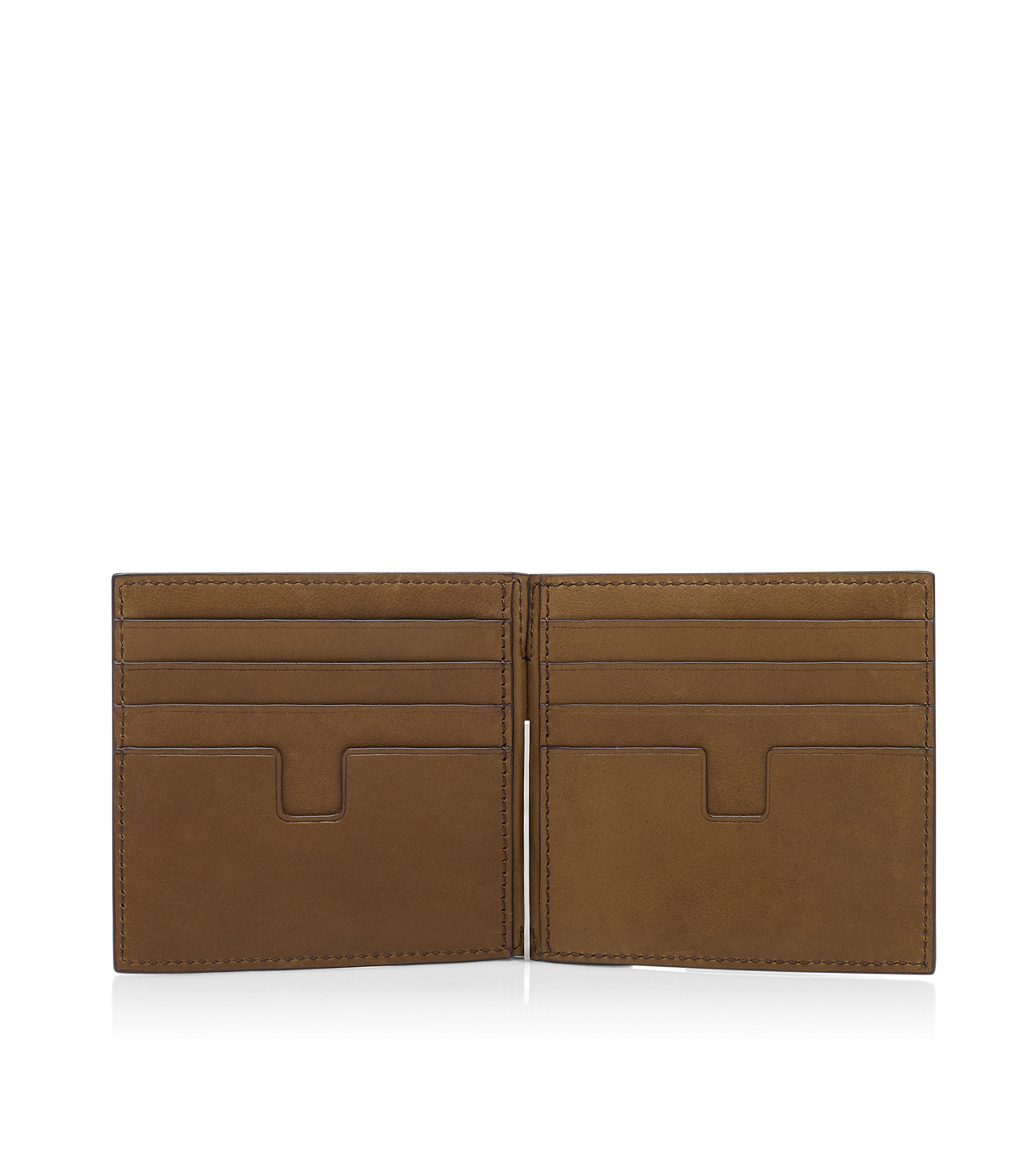 NUBUCK T LINE MONEY CLIP WALLET