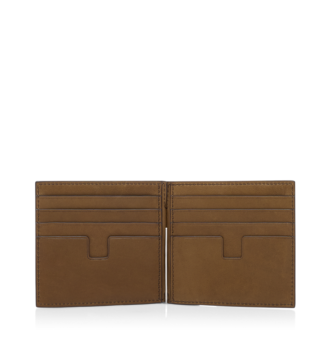 NUBUCK T LINE MONEY CLIP WALLET image number 1