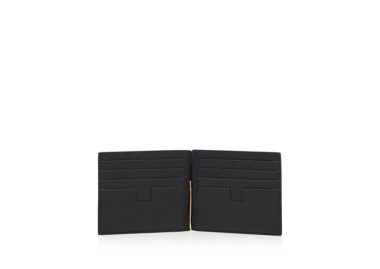 GRAINED LEATHER MONEY CLIP WALLET image number 1