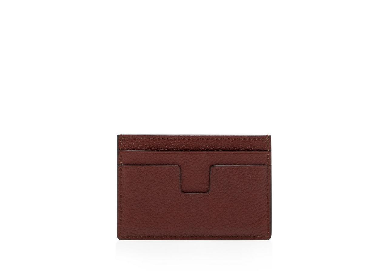 Logo-Embossed Pebble-Grain Leather Cardholder