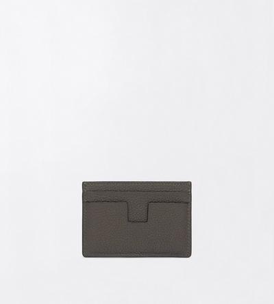 TOM FORD LEATHER SMOKE GREY GRAIN LEATHER CLASSIC CARDHOLDER&nbsp;