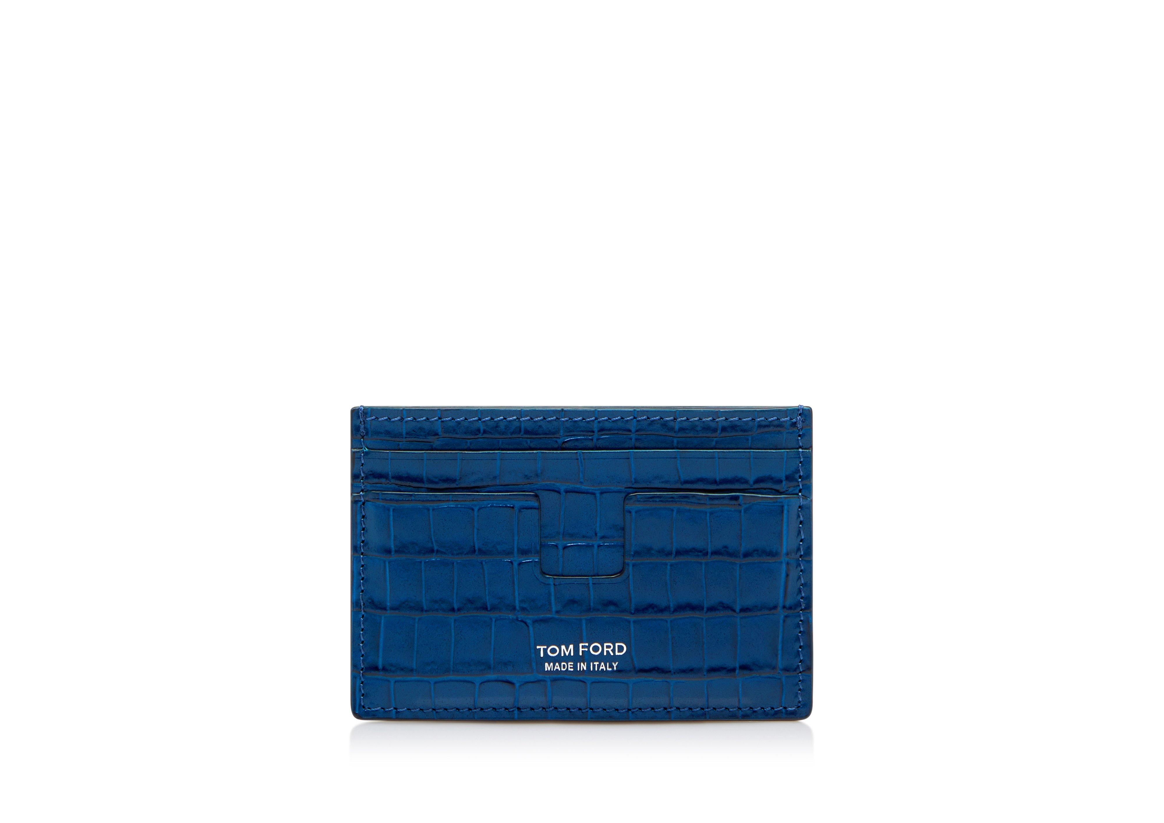 Black Croc Embossed Classic Card Holder - Classic Card Holders