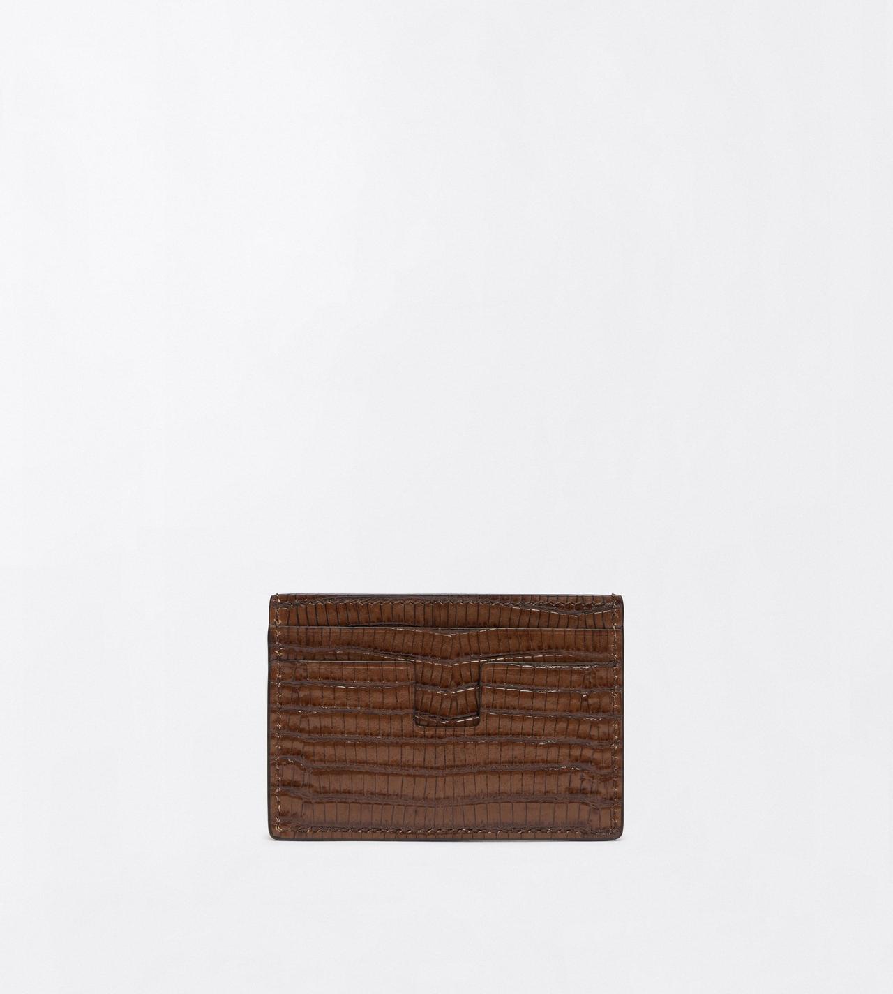 TOM FORD LEATHER CARAMEL PRINTED TEJUS T LINE CLASSIC CARD HOLDER