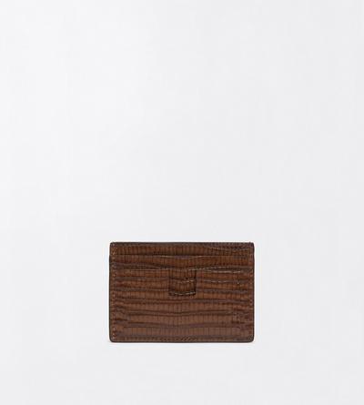 TOM FORD LEATHER CARAMEL PRINTED TEJUS T LINE CLASSIC CARD HOLDER