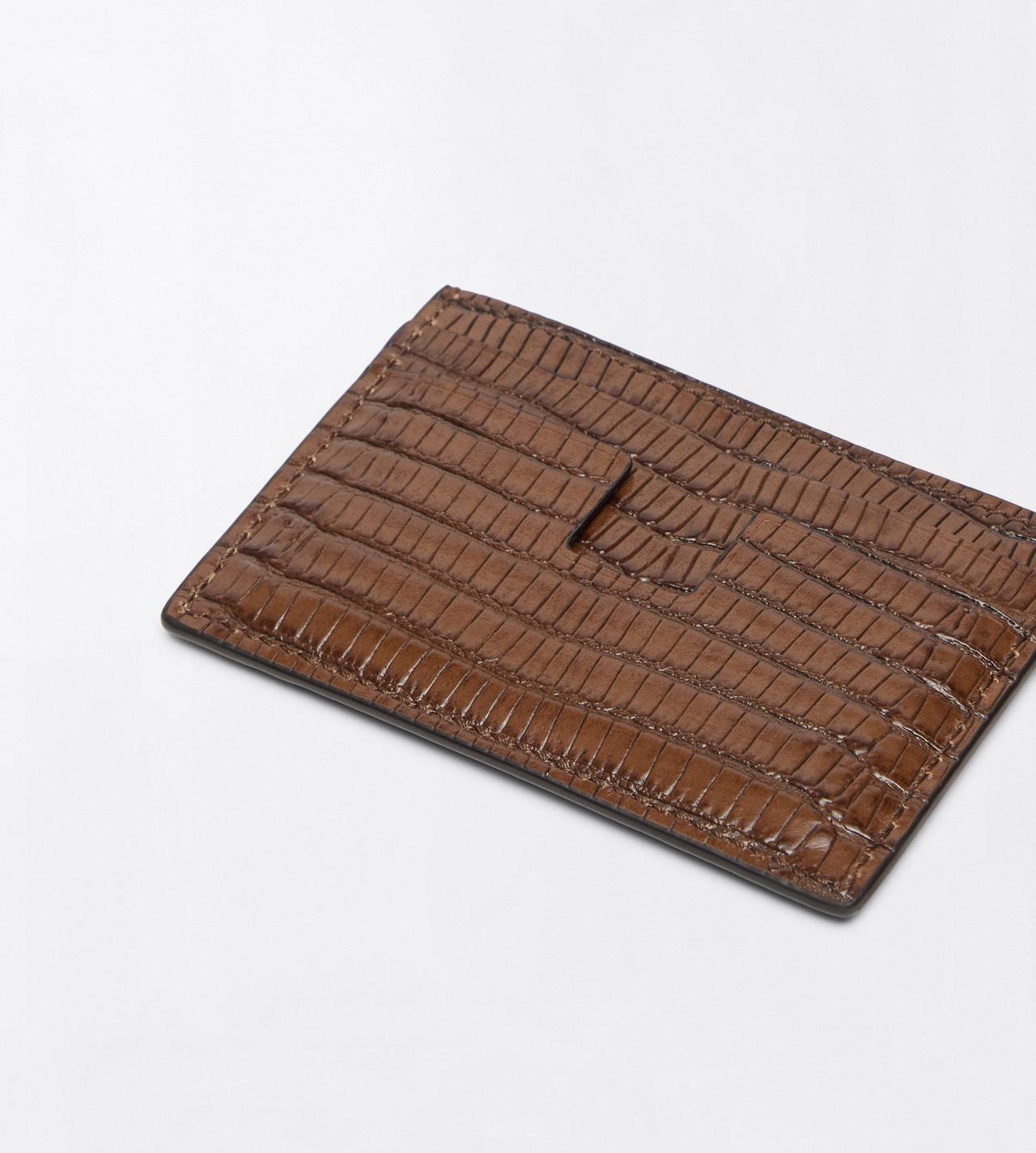 TOM FORD LEATHER CARAMEL PRINTED TEJUS T LINE CLASSIC CARD HOLDER