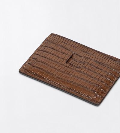 TOM FORD LEATHER CARAMEL PRINTED TEJUS T LINE CLASSIC CARD HOLDER