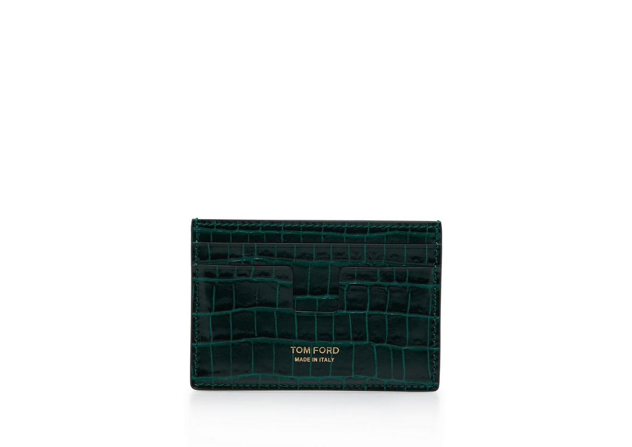 GLOSSY PRINTED CROC CLASSIC CARDHOLDER image number 0