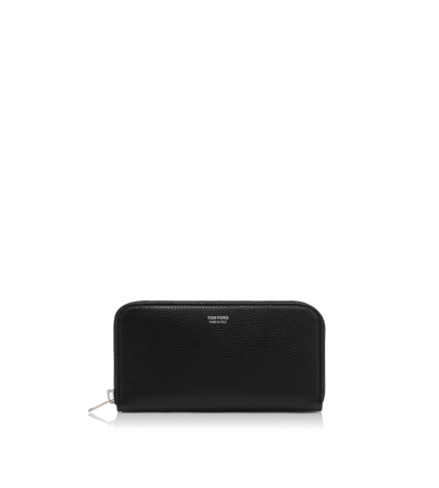 TOM FORD LEATHER BLACK GRAIN LEATHER CONTINENTAL WALLET