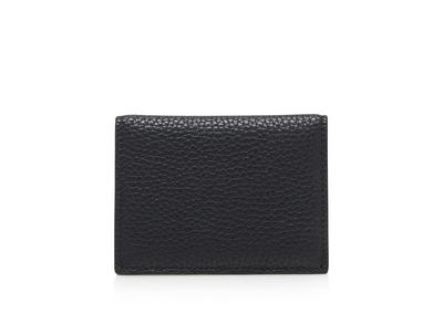 TOM FORD LEATHER BLACK T FOLD CARD HOLDER