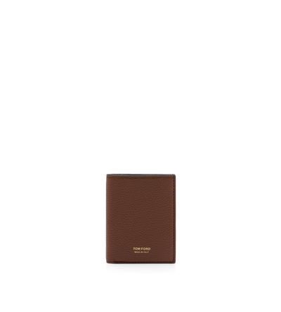 GRAIN LEATHER FOLDING CARDHOLDER image number 0