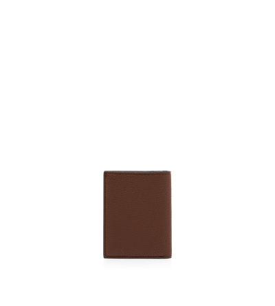 GRAIN LEATHER FOLDING CARDHOLDER image number 1