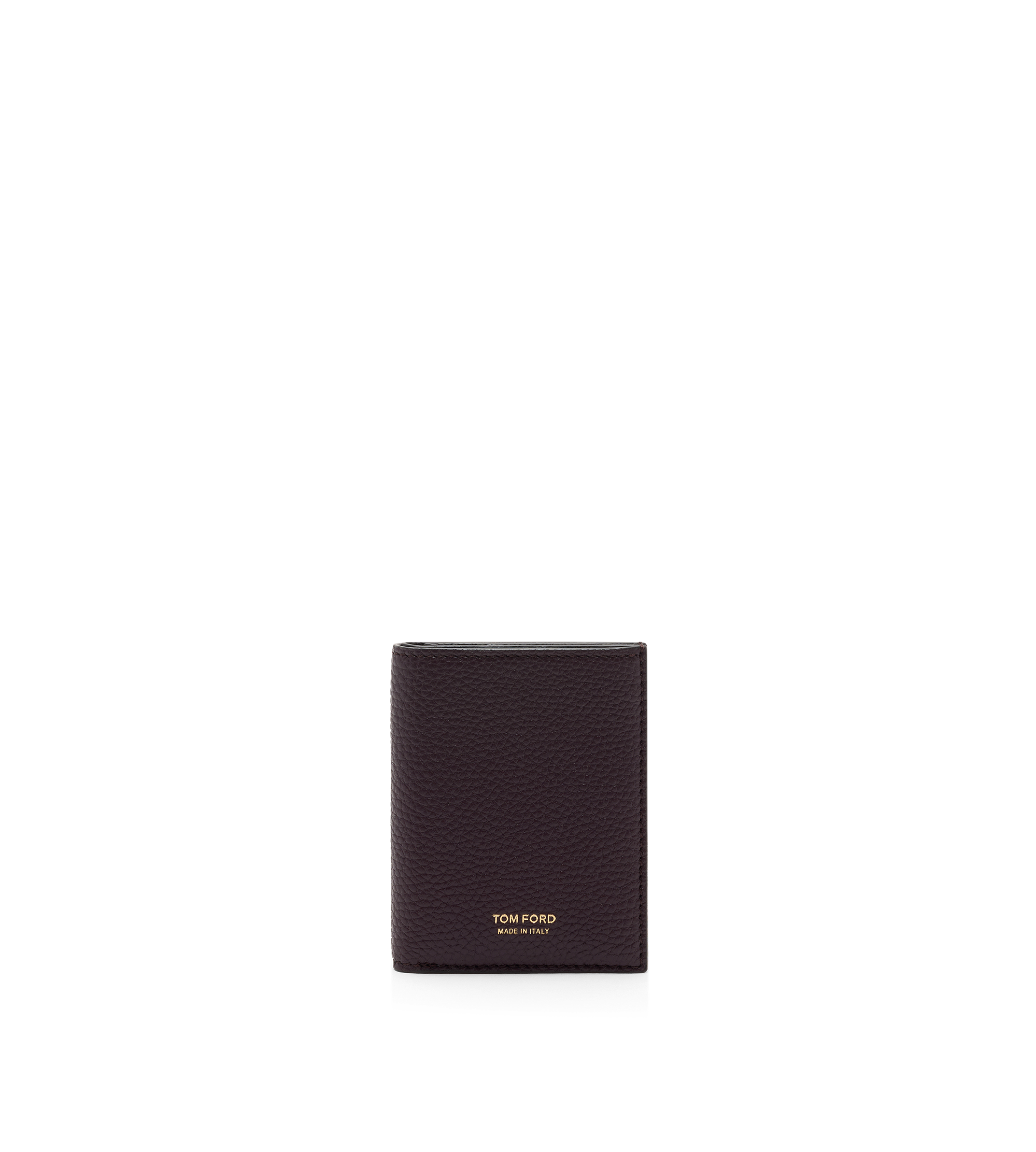 GRAIN LEATHER FOLDING CARDHOLDER