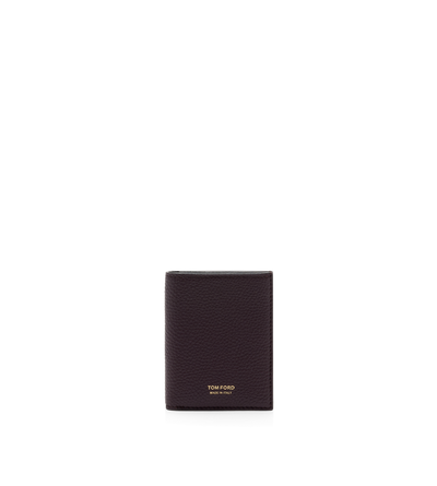 GRAIN LEATHER FOLDING CARDHOLDER image number 0