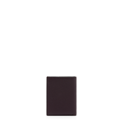 GRAIN LEATHER FOLDING CARDHOLDER image number 1