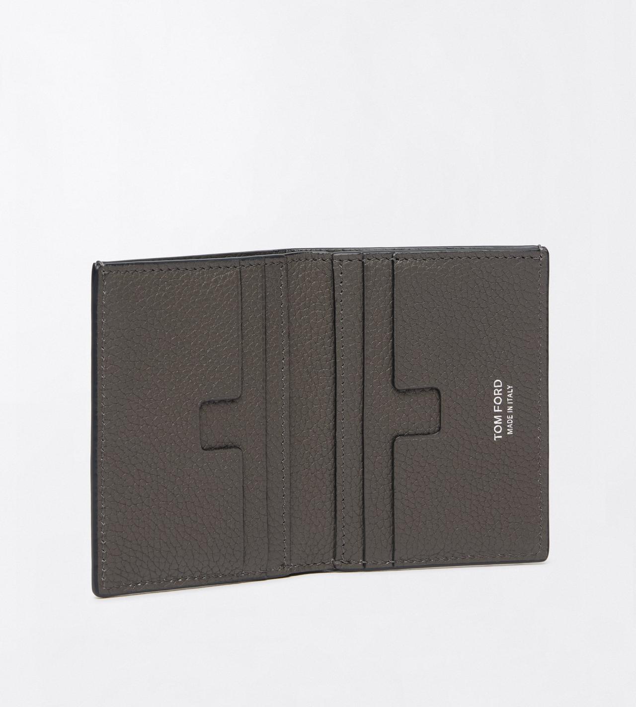 TOM FORD LEATHER SMOKE GREY GRAIN LEATHER FOLDING CARDHOLDER&nbsp;