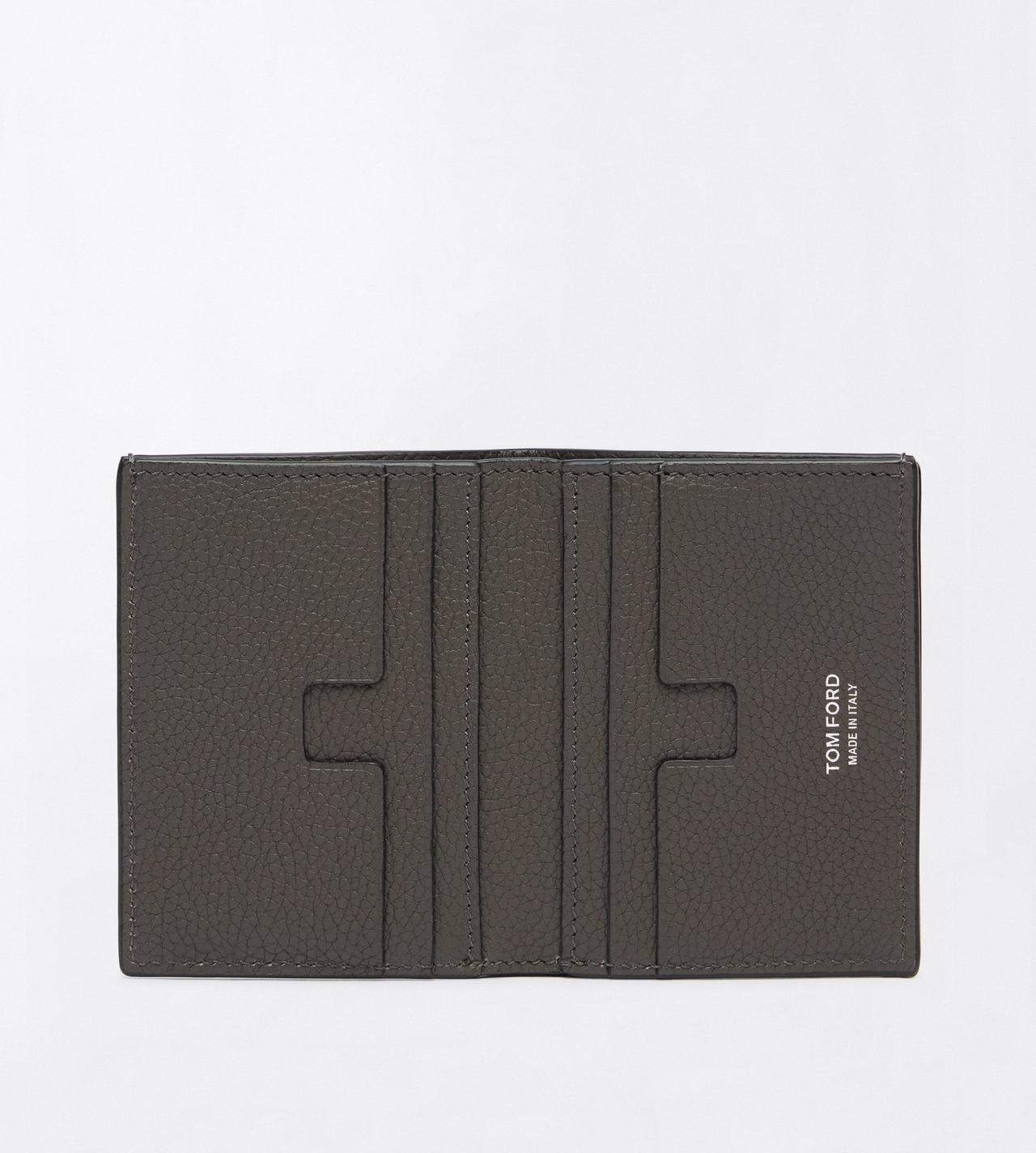 TOM FORD LEATHER SMOKE GREY GRAIN LEATHER FOLDING CARDHOLDER&nbsp;