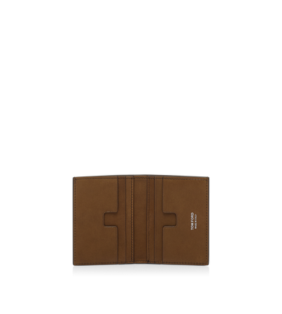 NUBUCK T LINE FOLDING CARD HOLDER WITH CASH SLOT image number 1