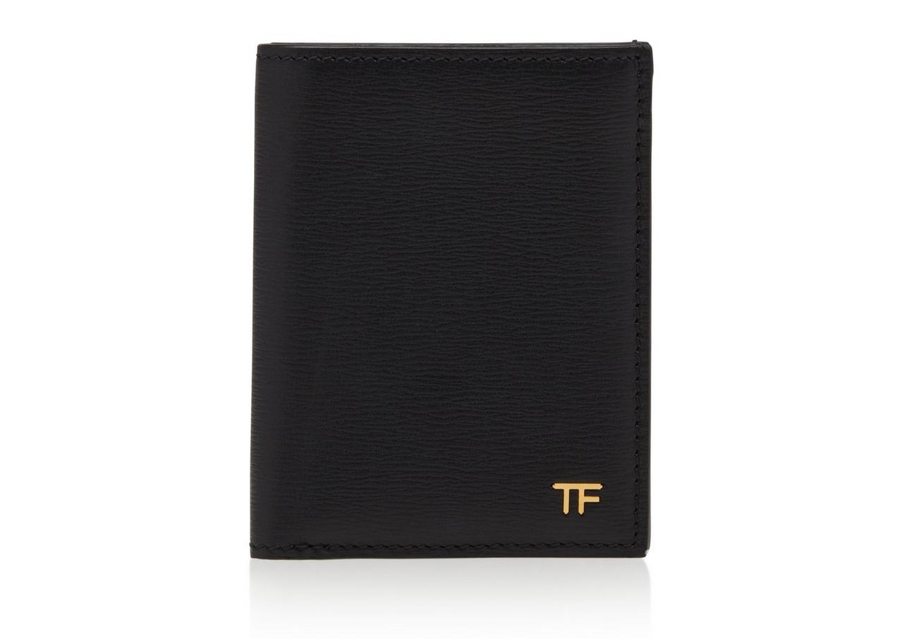 HORIZONTAL GRAIN LEATHER FOLDING CARDHOLDER image number 0