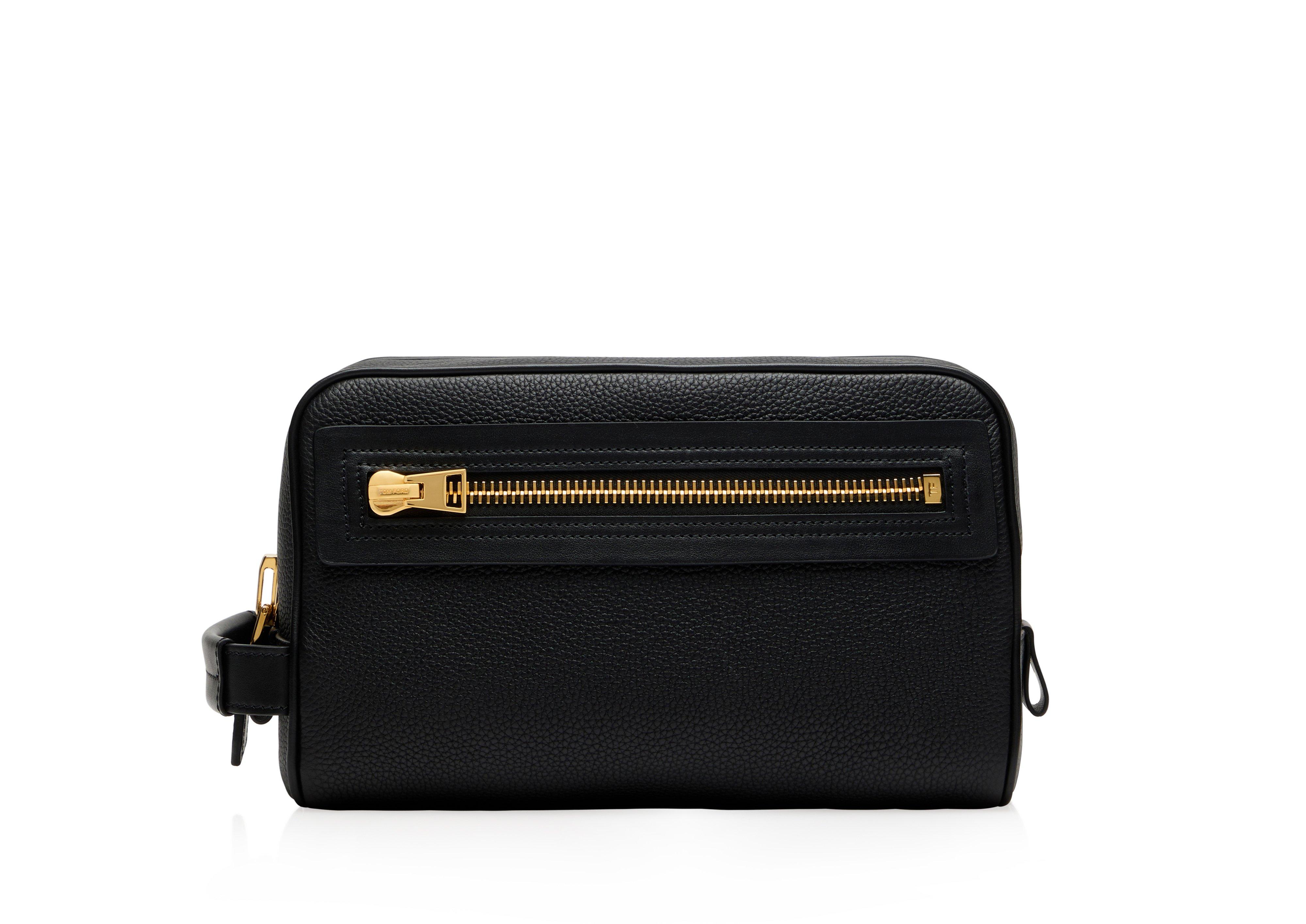 TOM FORD レザートリム メッシュ ポーチ 新品 トムフォード レザーポーチ TOM FORD ポーチ フラット