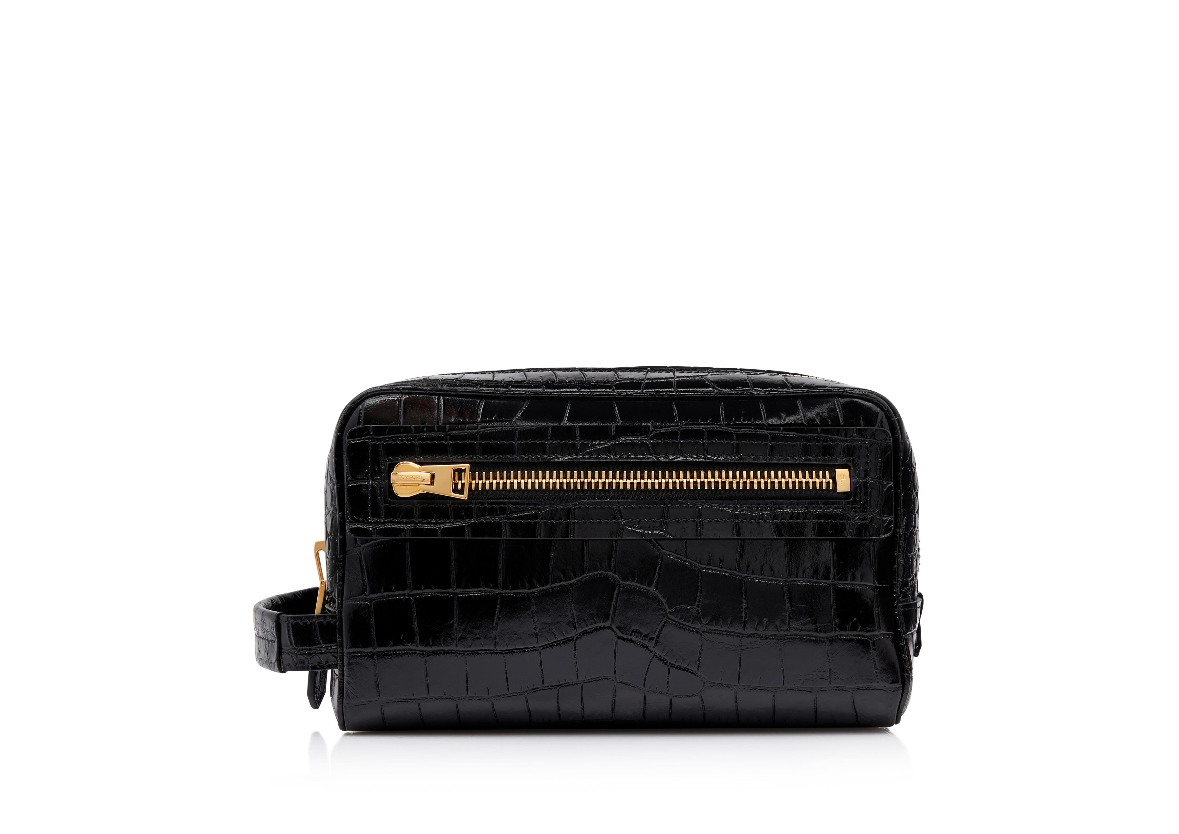 ショルダーバッグ Tom Ford Travel' Black Leather Bag Tom Ford Mens Black Croc Embossed Travel Bag | eBay