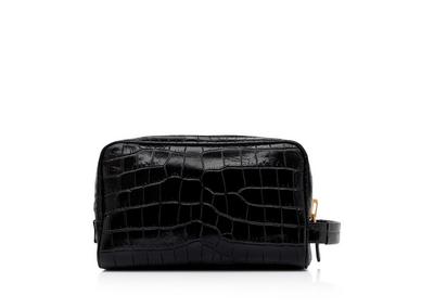 PRINTED ALLIGATOR LEATHER TOILETRY CASE image number 2