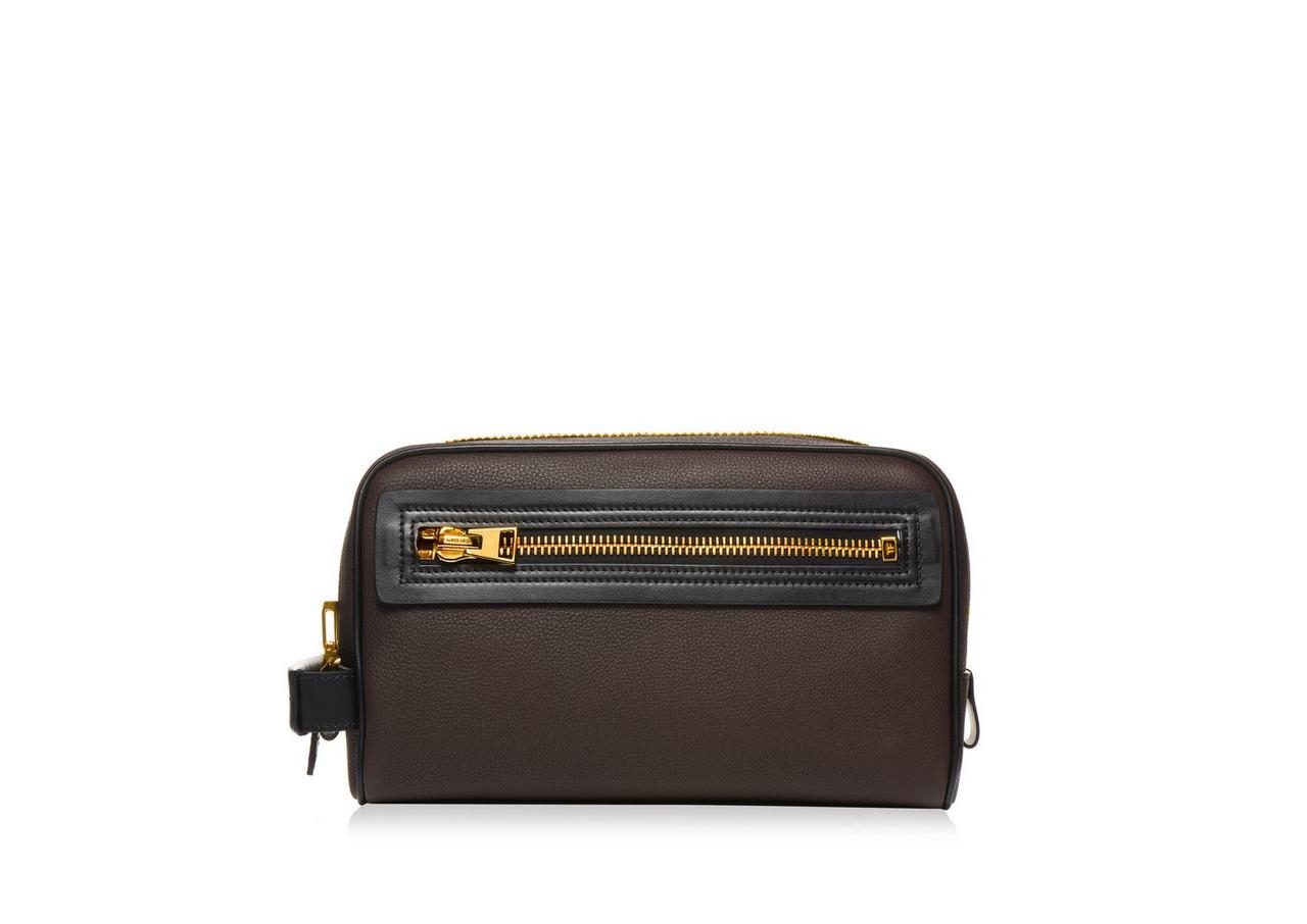 SOFT GRAIN LEATHER TOILETRY CASE image number 2