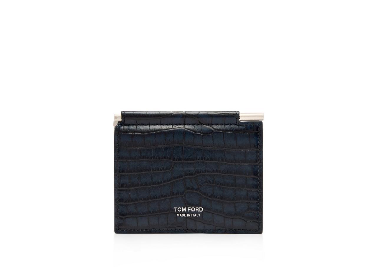 PRINTED ALLIGATOR FOLDING MONEY CLIP CARDHOLDER image number 0