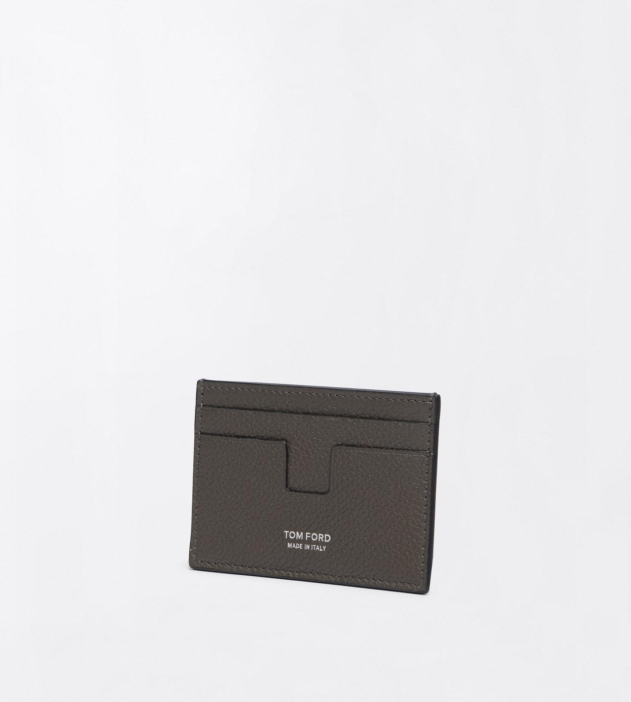 TOM FORD LEATHER SMOKE GREY GRAIN LEATHER MONEY CLIP CARDHOLDER&nbsp;
