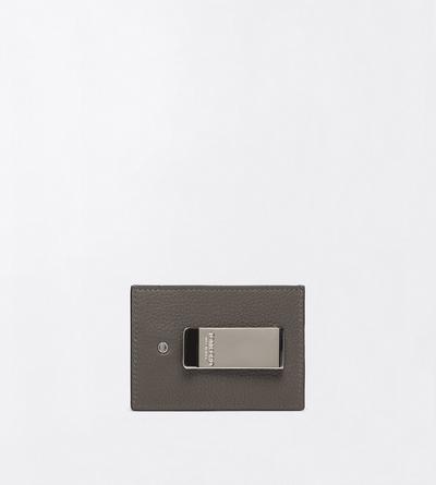 TOM FORD LEATHER SMOKE GREY GRAIN LEATHER MONEY CLIP CARDHOLDER&nbsp;
