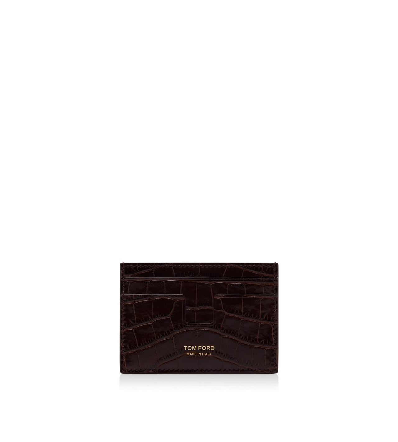 PRINTED CROC MONEY CLIP CARDHOLDER image number 0