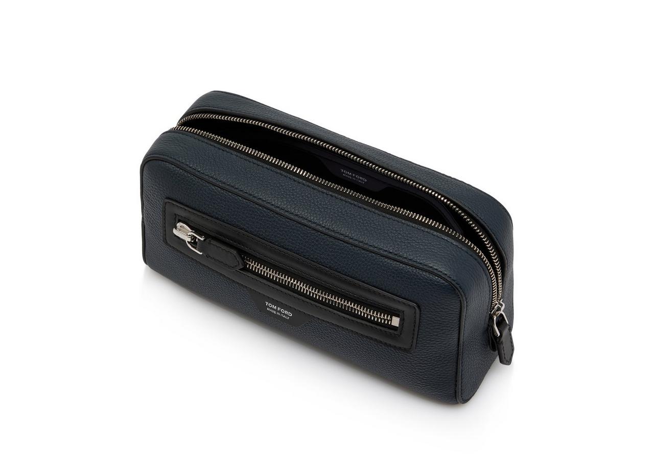 GRAIN LEATHER SMART TOILETRY BAG image number 3