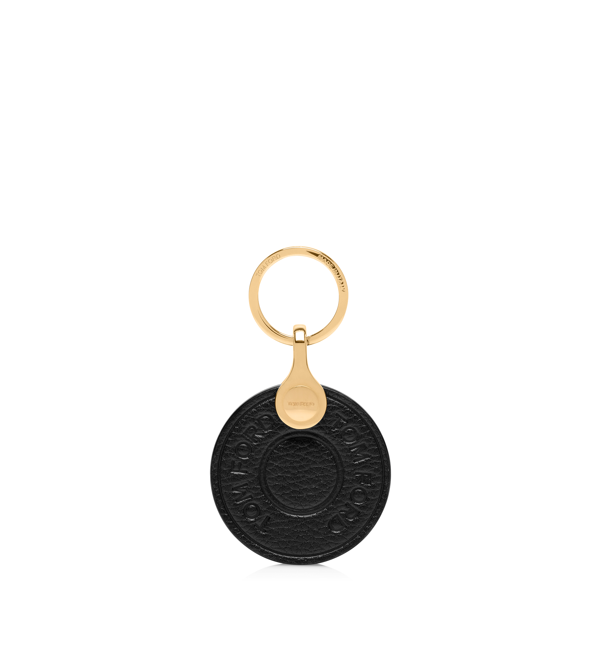 GRAIN LEATHER PRESS STUD KEYRING