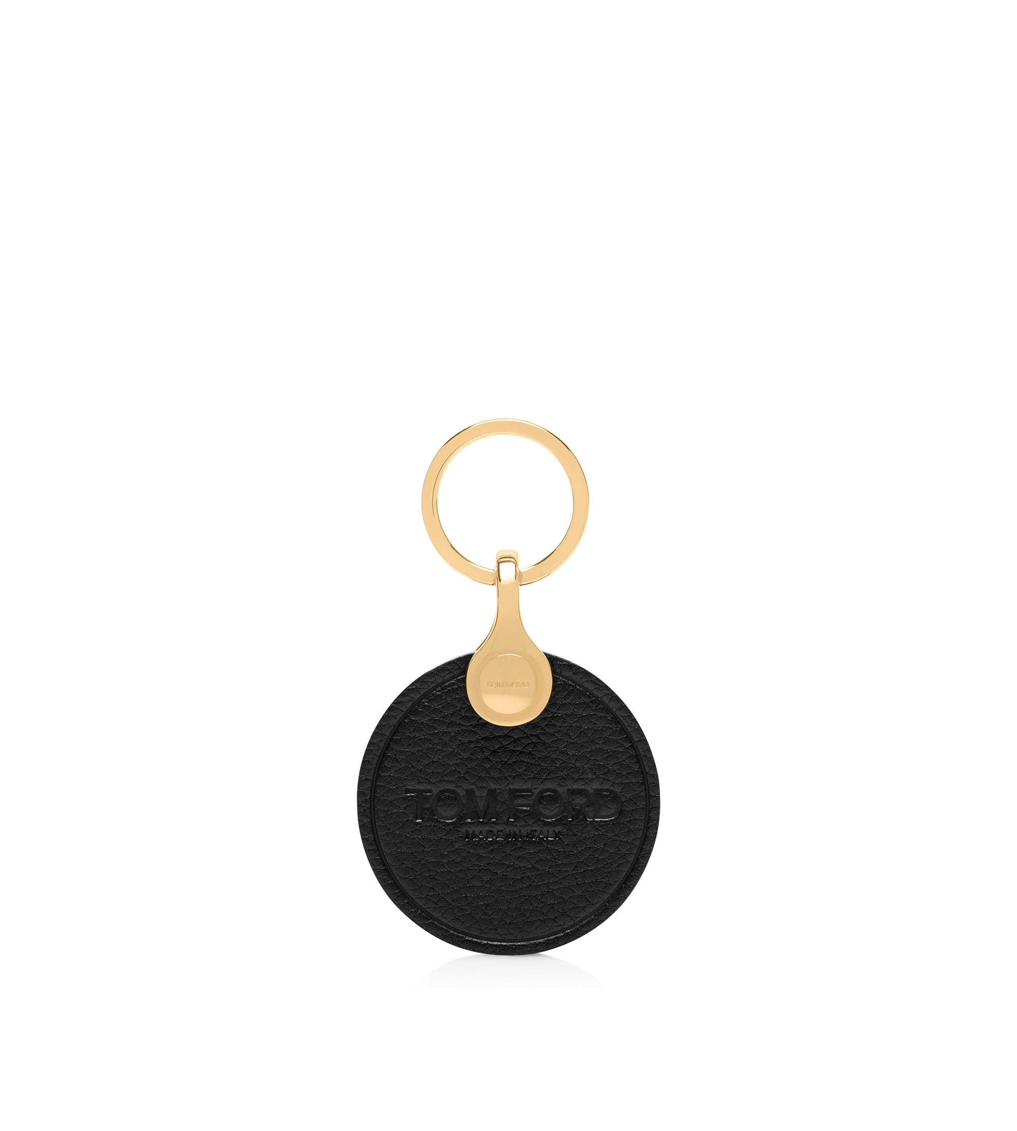 GRAIN LEATHER PRESS STUD KEYRING