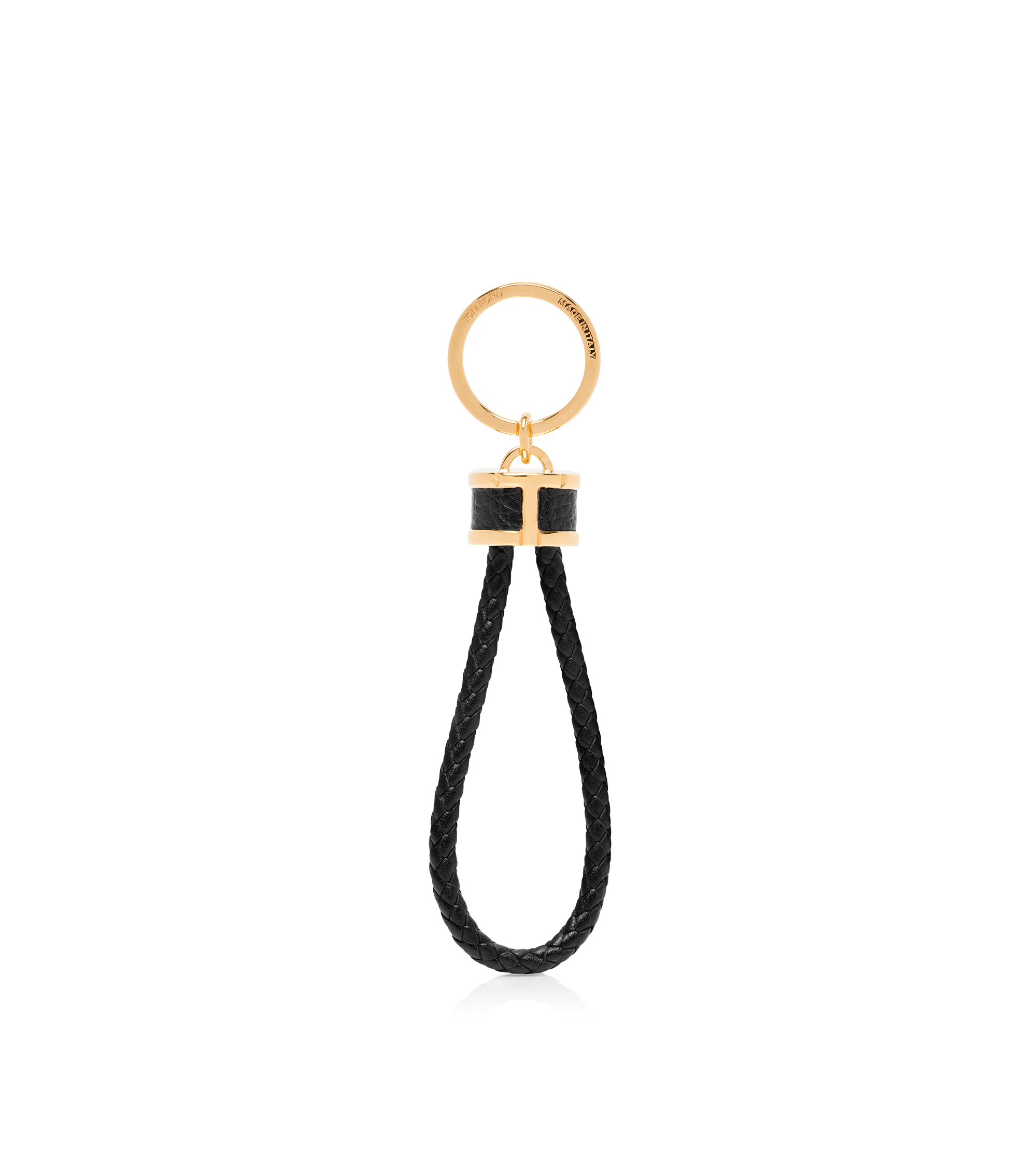 GRAIN LEATHER T LOOP KEYRING