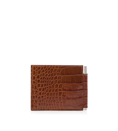 PRINTED CROC MONEY CLIP WALLET image number 2