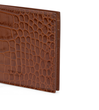 PRINTED CROC MONEY CLIP WALLET image number 3