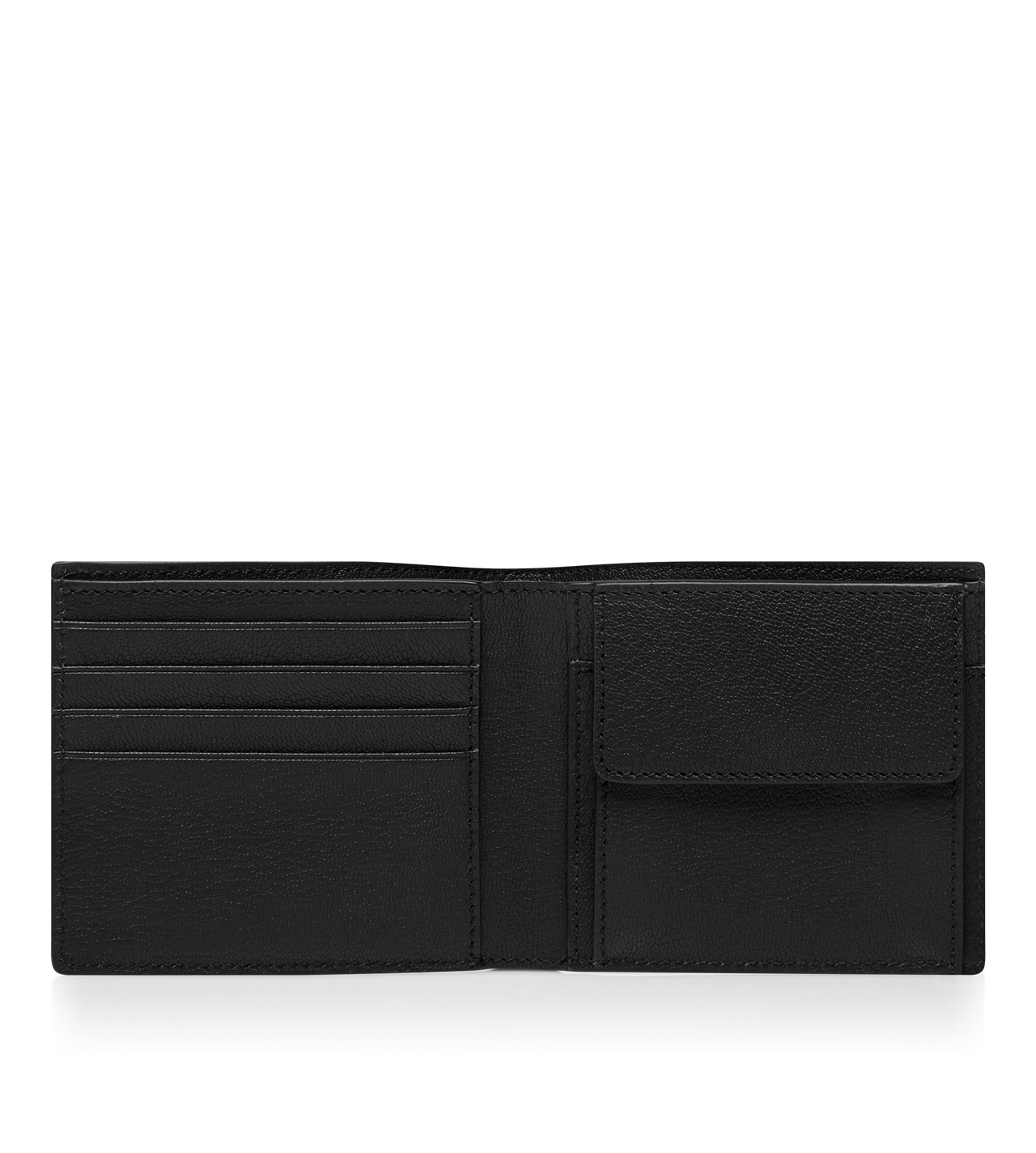 SUPPLE GRAIN LEATHER ELONGATED T LINE BIFOLD WALLET WITH COIN SLOT image number 1