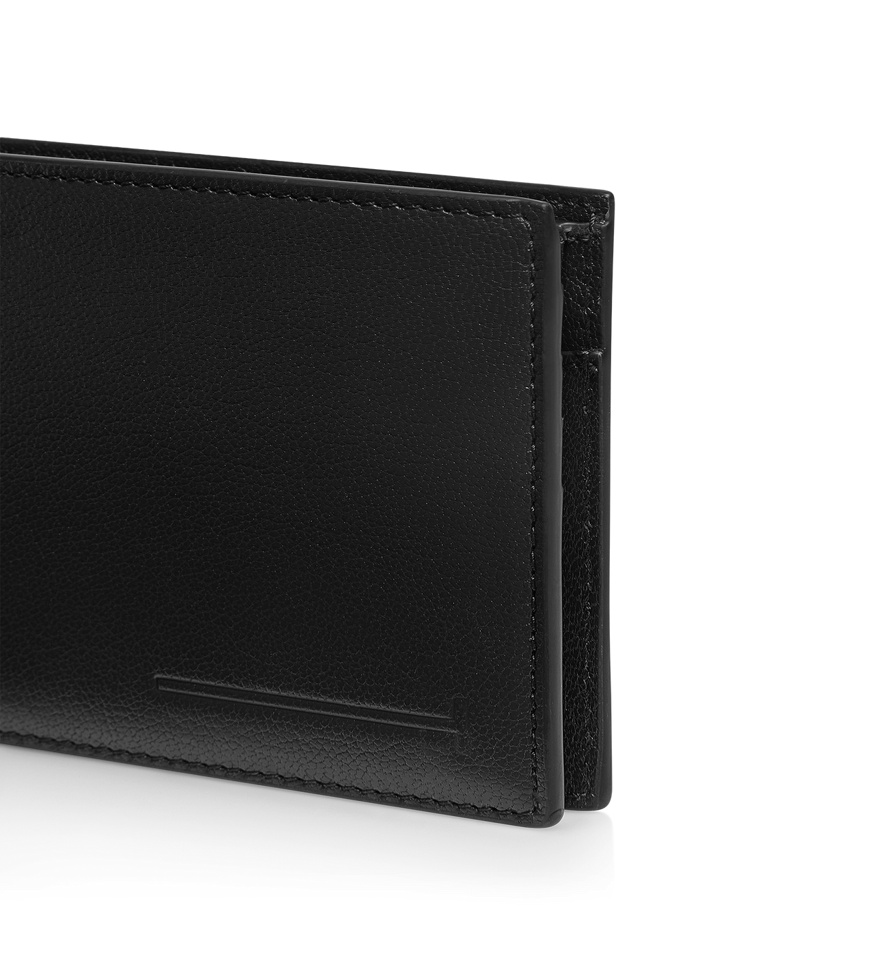 SUPPLE GRAIN LEATHER ELONGATED T LINE BIFOLD WALLET WITH COIN SLOT image number 3