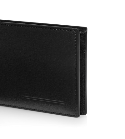 SUPPLE GRAIN LEATHER ELONGATED T LINE BIFOLD WALLET WITH COIN SLOT image number 3