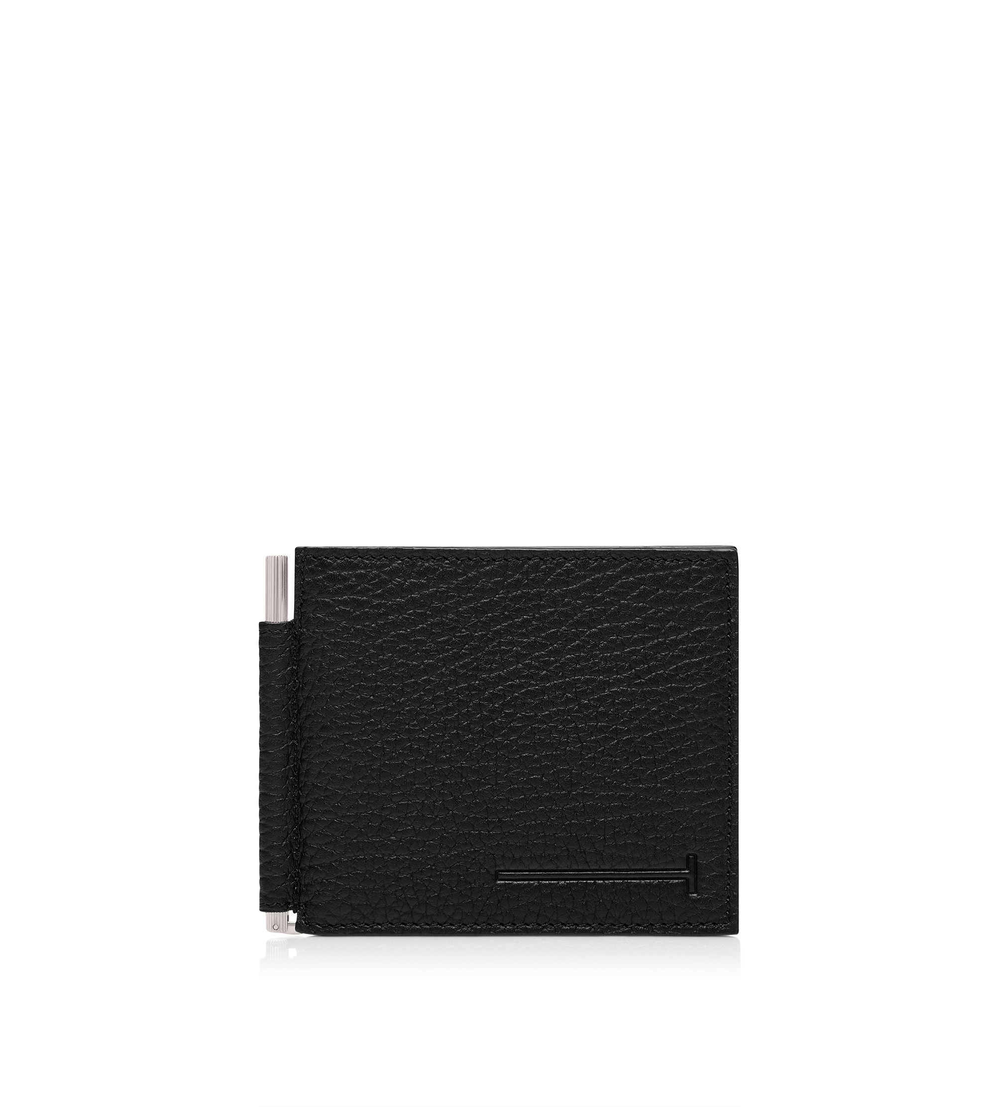 PRINTED DEER LEATHER ELONGATED T LINE MONEY CLIP WALLET