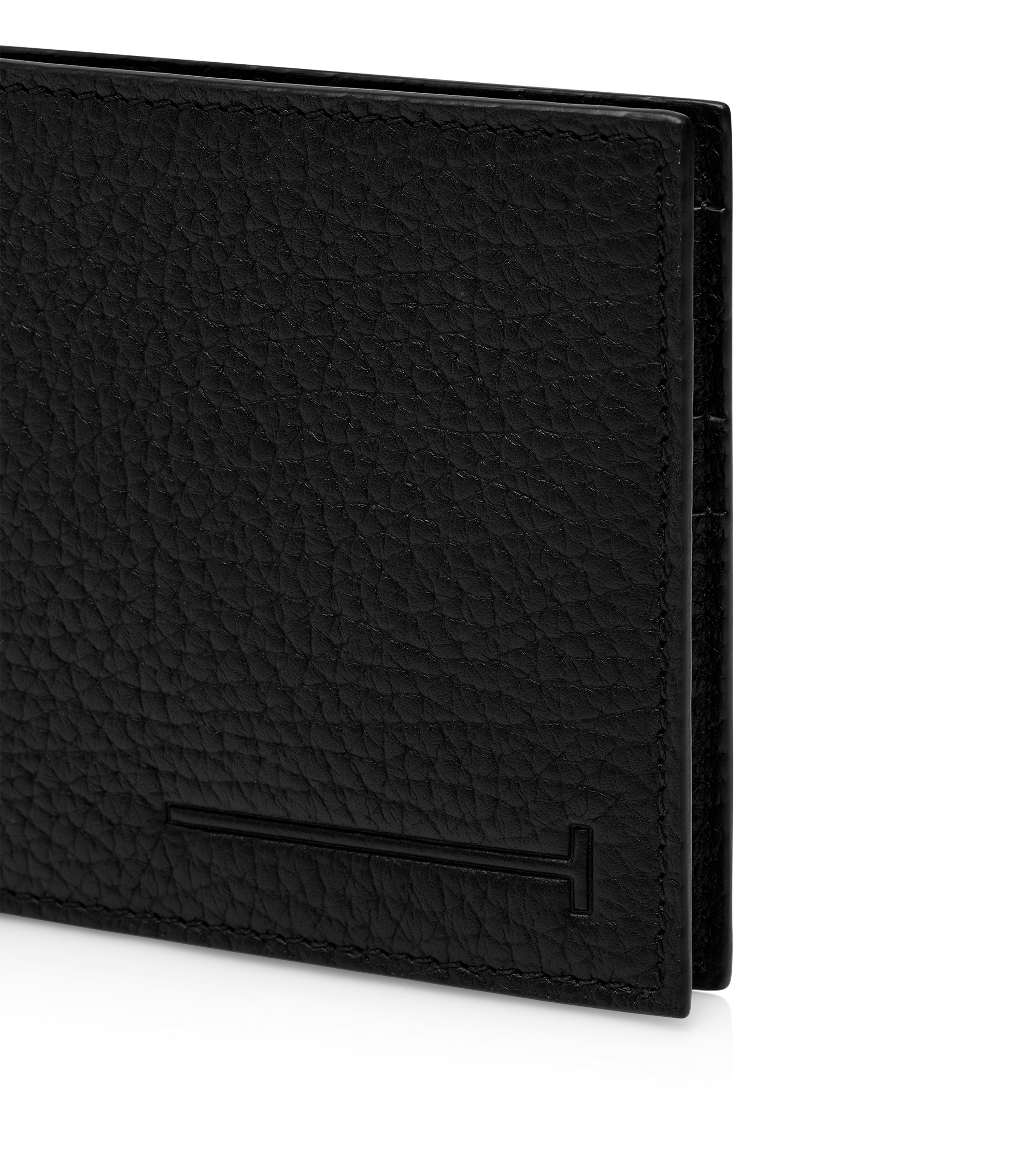 PRINTED DEER LEATHER ELONGATED T LINE MONEY CLIP WALLET | TOM FORD