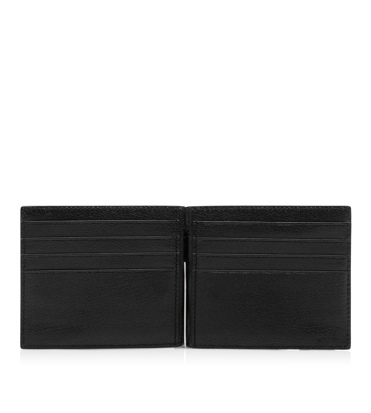 SUPPLE GRAIN LEATHER ELONGATED T LINE MONEY CLIP WALLET image number 1