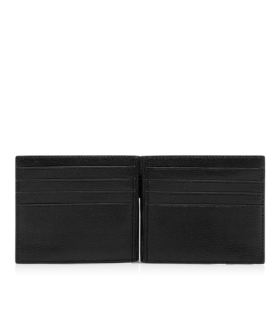 SUPPLE GRAIN LEATHER ELONGATED T LINE MONEY CLIP WALLET image number 1