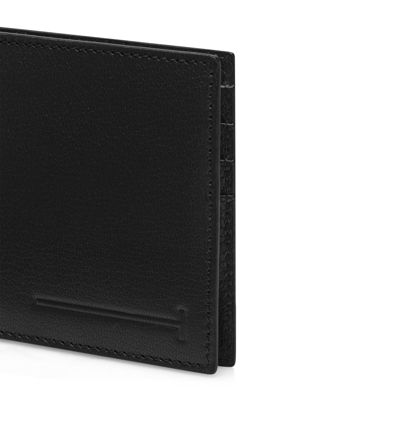 SUPPLE GRAIN LEATHER ELONGATED T LINE MONEY CLIP WALLET image number 3