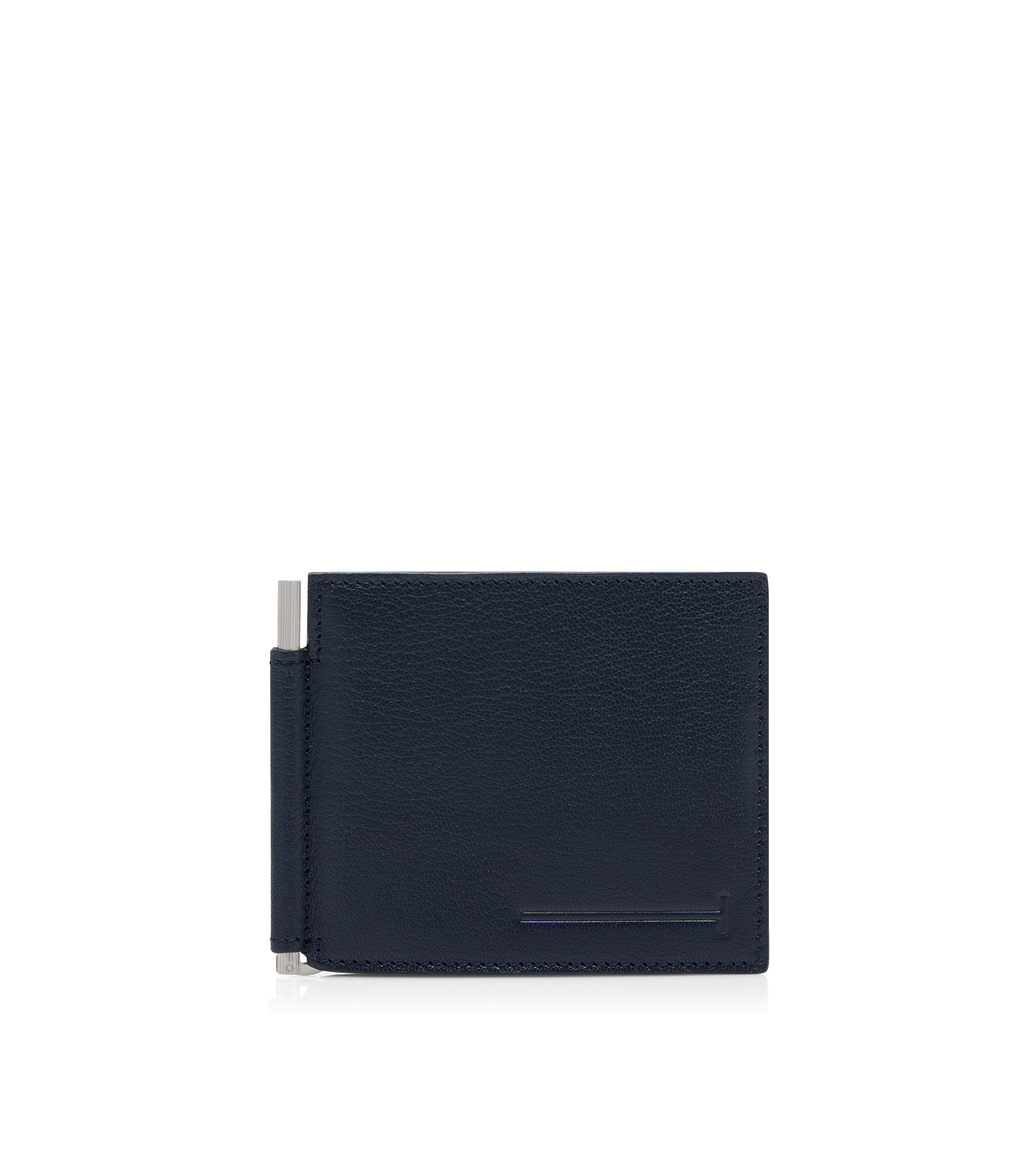SUPPLE GRAIN LEATHER ELONGATED T LINE MONEY CLIP WALLET | TOM FORD